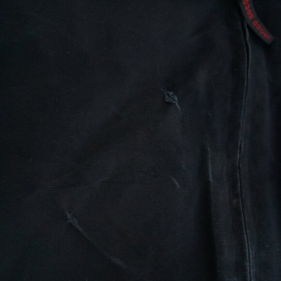 Vtg 90S Tough Duck Black Brown Corduroy Collar Heavyweight Cotton Detroit Jacket - Picture 10 of 16
